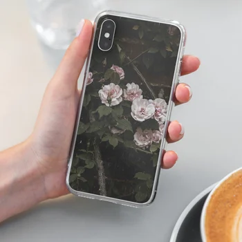 Mäkký Plastový Ochranný Telefón puzdro Pre iPhone 11 12 Pro Max XR XS X 8 Plus 5 5 6 6 7 Plus SE 2020 Umenie Krásne Ruže