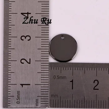 ZHU RU 20pcs/veľa 12mm Kolo menovku Disku medi rezbárstvo logo annulus slučky mince tvar Pre DIY náušnice Šperky Čo Collares