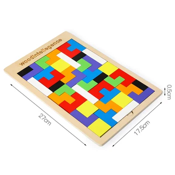 Deti Duševného Vzdelávacie Montessori Farebné Skladačka Rada Puzzle hry Tetris Detské Drevené Hračky, Puzzle, Hračky Pre Deti Darček