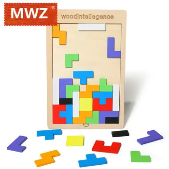 Deti Duševného Vzdelávacie Montessori Farebné Skladačka Rada Puzzle hry Tetris Detské Drevené Hračky, Puzzle, Hračky Pre Deti Darček