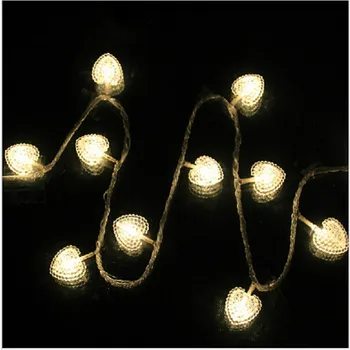Hot Predaj 220V Led Rozprávkových Svetiel 4m 20 led Srdce láska String osvetlenie, Výzdobu Na Svadobné Dekorácie Vianoce Vianoce, Sviatok