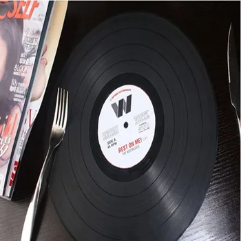 Obnovenie Dávnych Spôsoby Vinylových platní Riad Mat Skidproof Adiabatic Silikónové Kuchynské Rohože 2ks/Set