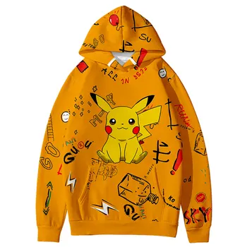 Pokemon Hooide Anime Harajuku, Mikiny 3D Pokemon roztomilý Voľný čas populárne Graffiti Dizajn Chlapec/Dievča Kabáty s Kapucňou Študentov Hoodie