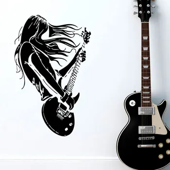 Rock charakter gitara hudobných nadšencov stenu kotúča, obývacia izba dekorácie samolepiek na stenu, krytý domáce dekorácie odtlačkový 890