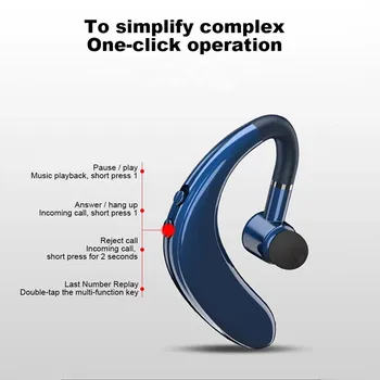 Bezdrôtové Bluetooth Stereo Slúchadlá Business Strmeň na ucho Headset S Mikrofónom handsfree Auriculares Bluetooth Slúchadlá Pre Smartphone
