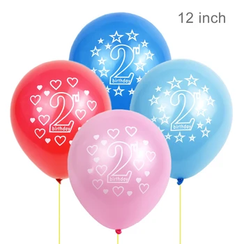 BTRUDI 2 ročný balón zvyšky farby 30pcs 12inch baby sprcha druhé narodeniny chlapec party dekorácie anniversaire hélium balón