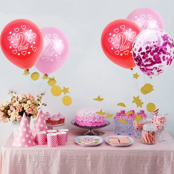 BTRUDI 2 ročný balón zvyšky farby 30pcs 12inch baby sprcha druhé narodeniny chlapec party dekorácie anniversaire hélium balón