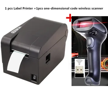 DARČEK 1pcs bezdrôtový 1D skener+ čiarového kódu tlačiarne Tepelnej oblečenie tlačiareň štítkov tlač Papier/tlač etikiet štvorhra