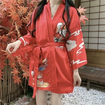 Japonský Módny 2020 Blúzka Dragon Kimono Harajuku Tričko Japonský Yukata Kimonos Cosplay Obi Yukata Kimono Japones Haori FF2589