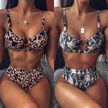 2020 Leopard Brazílske Bikini Plávanie Dámske Plavky Sexi Push Up Plavky Micro Bikini Set Plavky Ženy