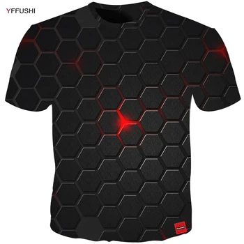 YFFUSHI Muž 3d t shirt Módne Letné tričko Top Šaty v Pohode Drvené Plameň 3d Mužov Vysoko Kvalitný Hip Hop Tees Plus Veľkosť 5XL