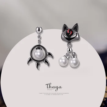 Dyje 925 Sterling Silver Náušnice Roztomilý Black Cat & Packa Stud Náušnice Japonský Štýl Pre Ženy Striebro Ucho Módne Jemné Šperky