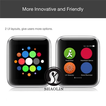 SHAOLIN Pôvodné Smart Hodinky Radu 6 pre Ženy, Mužov, Bluetooth SmartWatch pre Apple Hodinky iOS iPhone Android Telefónu (Červené Tlačidlo)