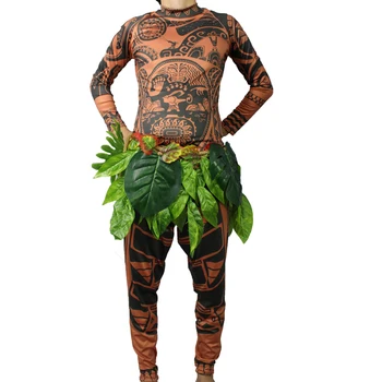 Halloween Mens Moana Maui Cotume Muži T-Shirt / Nohavice Dospelých Maui tetovanie Cosplay Kostým akejkoľvek veľkosti