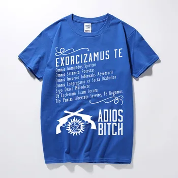 Bavlna Tričká Značky Oblečenie, Topy Tees Nadprirodzené Exorcizmus Adios Suka pánske T-shirt
