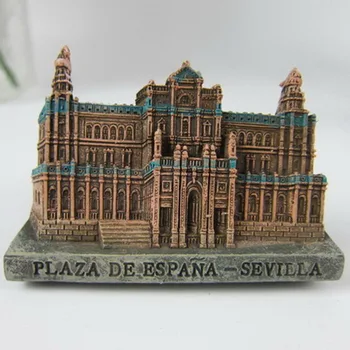 Sevilla (Španielsko) Tvar Štvorec Magnety Na Chladničku Svetoznámej Scenérie Turistické Suveníry Magnetických Nálepiek Domova Cestovného Ruchu Dary