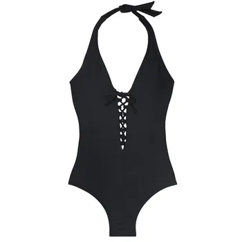 Letné Kúpanie Oblek Plus Veľkosť dámske Plavky jednodielne Plavky 5XL Black Taveného celé plavky s uväzovaním za Obväz Plávať plavky