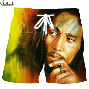 CLOOCL Reggae Spevák Tvorca Bob Marley Módne pánske Športové Nohavice 3D Tlač Hip Hop Mens Šortky Letné Beach Bežné Streetwear