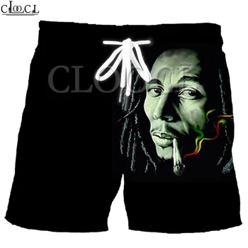 CLOOCL Reggae Spevák Tvorca Bob Marley Módne pánske Športové Nohavice 3D Tlač Hip Hop Mens Šortky Letné Beach Bežné Streetwear