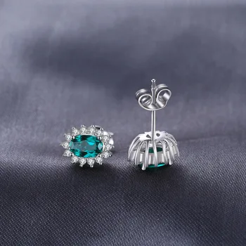 JewelryPalace Diana Simulované Emerald Stud Náušnice 925 Sterling Silver Šperky Pre Ženy Kórejský Earings Módne Šperky 2021