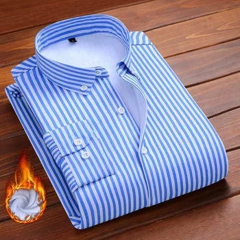 Aoliwen značky muži móda Plyšové Flannel shirt Vlny podšívka Prekladané ležérne košele pánske zimné teplé tričko soft nie zmenšuje slim