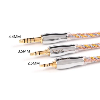 2019 Yinyoo 16 core Silver plated kábel 2.5/3.5/4.4 mm Kábel Pre ZS10 Pro ZSN PRO ZST ZSX kb06 V90 BA5 BLON BL-03 BL-05 BL05