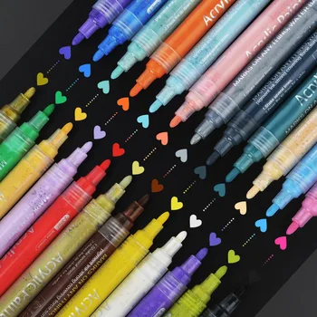 12 Farieb DIY Ceruzka Súbor Vody Akrylová Farba Perá pre Kreslenie, Maľovanie Pastelky kancelárske potreby Kancelárske Školské potreby pre maliarov