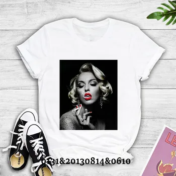 JE NORMÁLNE NUDNÉ Harajuku T-shirt Ženy Marilyn Monroe T-shirt som sa nestarajú o Ulzzang Žien T-shirt 90. rokov móda, top