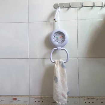 Kúpeľňa so sprchovým Kútom Nástenné Hodiny Bridlice Visí Hodiny s Ringu Uterák Háčik, Vode odolná, Ticho, Zavesiť, alebo Stojan