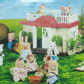 Detské Vianočné Dovolenku Dar Lesa Svetlo Rodinná Vila detským Dom Hračka Lesa Dom Nastaviť Simulácia Doll House