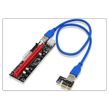 6PCS VER103C 3In1 Napájací PCI-E Stúpačky Karty LED 4Pin 6Pin Sata 15 kolíkový Express 1X až 16X 60 CM Predlžovací Kábel pre Bitcoin