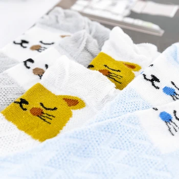 3Pairs/mnoho 0-2Y Baby Ponožky Letné Bavlna Zvierat Deti Pančuchy Dievčatá Oka Roztomilé Ponožky