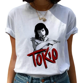 Nové Harajuku, T Košele Ženy Peniaze Heist Tričko La Casa De Abstraktných Hip Hop Tričká (T-shirts Dom Papiera Top Módne Tees Žena