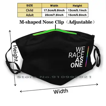 Pretek Sa Ako Jeden ( Black ) Vytlačiť Opakovane Maska Pm2.5 Filtra Trendy Úst Tvár Masku Pre Dieťa Dospelých Pretek Ako Jeden Závod Jeden Racing