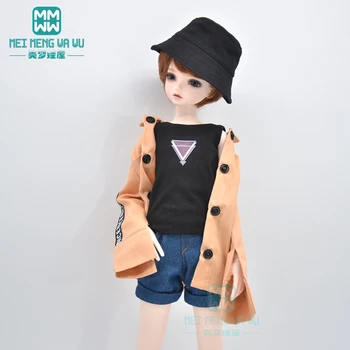 BJD bábiky oblečenie Dochádzanie tričko, kabát, denim šortky pre 40-45 cm 1/4 BJD MSD MYOU bábika príslušenstvo