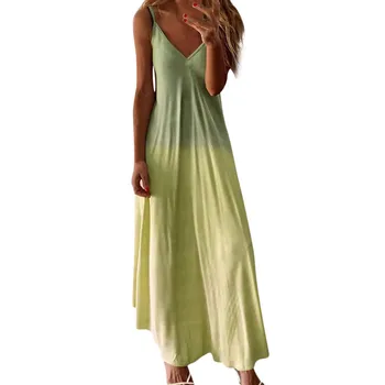 2021 Šaty Žien Príležitostné bez Rukávov Košieľka V-krku Tlače Nádrž Dlhé Šaty Plus Veľkosť 5XL Vestidos boho hippie elegantné Dlhé Šaty