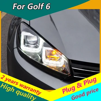 KOWELL Auto Styling pre VW Golf 6 GLAXAY Svetlomety 2009-2012 golf mk6 GLAXAY LED Reflektor DRL Hid Možnosť Angel Eye Bi Xenon
