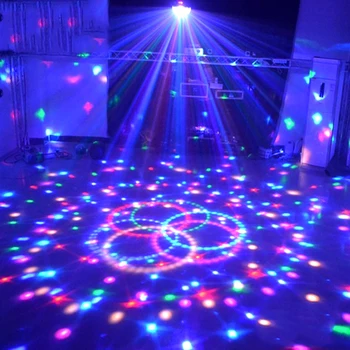 9 Farieb Bluetooth MP3 Led Disco Svetlo Loptu Strany Ľahké Otáčanie Fázy Lampa DJ Projektor Laser Prehrávanie Hudby Soundlights Disco Lampa