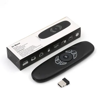 C120 RGB 3 farby Podsvietenia Lietať vzduchom myš Bezdrôtová Klávesnica s podsvietením G64 Nabíjateľná 2.4 G Smart Remote control pre Android Tv Box