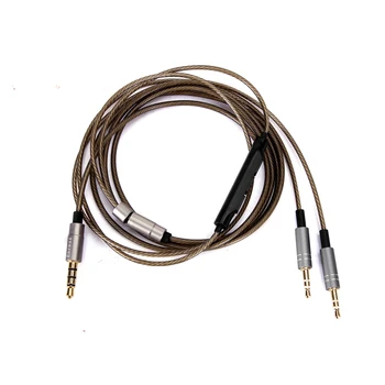 Strieborné Pozlátené Audio Kábel s mikrofónom Pre NAD VISO HP30 BT slúchadlá