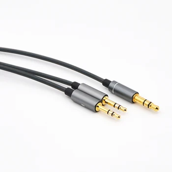 Strieborné Pozlátené Audio Kábel s mikrofónom Pre NAD VISO HP30 BT slúchadlá