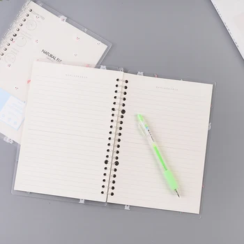 Kreatívne Grafické efekty Stlačte Loose-Leaf Jednoduché Memo Pad PP Pokrytie Cestovných Vrecku Kniha A5/B5 Plánovač 20 Listov School Student Notebook