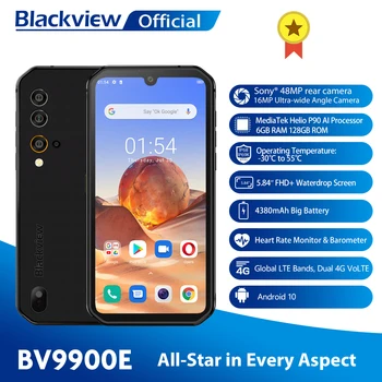 Blackview BV9900E Heliograf P90 Robustný Smartphone 6GB+128GB Vodotesný IP68 4380mAh 48MP Fotoaparát NFC Android 10 Mobilného Telefónu
