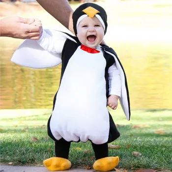 Baby Chlapci, Dievčatá Karneval, Halloween Kostým Romper Deti Oblečenie Nastaviť Batoľa Cosplay Penguin Kombinézach Dieťa Roztomilý Oblečenie #LR1