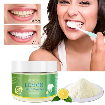 Čisté Aktívne Prírodné Citrón, Zubný Prášok Na Čistenie Zubov Svieži Dych Dlhotrvajúcu Sviežosť Anti-Bakteriálne Anti-Hubové Zubný Prášok