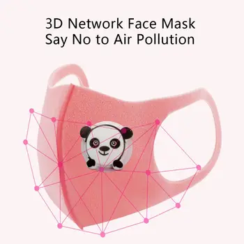 3ks Deti Dýchanie Ventil Maska Umývateľný Prachu, Ochranné Čistenie Vzduchu Pohodlné Prachotesný Cartoon Polyuretánu Úst Maska
