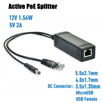 48V 5V 12V Aktívne PoE Splitter IEEE802.3af Ethernet Adaptér USB jednosmerný (DC) Kábel pre IP Kamery CCTV Telefón a Iné Zariadenia