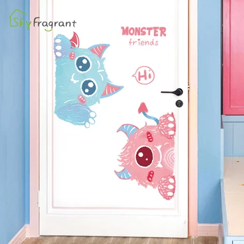 Spoločnosť Monster chlapci spálňa pozadí na stenu-nálepky domova detská izba dekorácie vchod, obývacia izba nálepky samolepiace