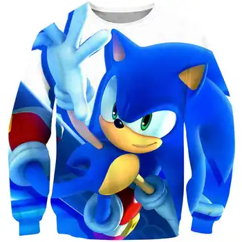 Nové Kreslené Pulóver Tee 2020 Sonic the Hedgehog Jar Jeseň Deti Mikina Topy s Dlhým Rukávom T-Shirt Dievčatá Chlapci Detské Oblečenie