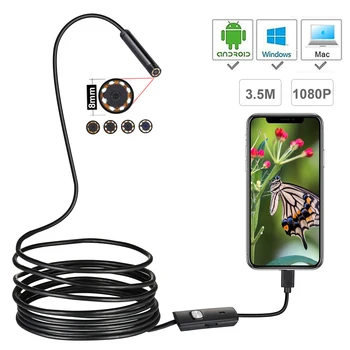 1080P HD Mini Android Endoskopu Fotoaparát 1M 2M 3,5 M 5M MicroUSB/USB/TYP C Inšpekcie Video Kamera Had Borescope Trubice